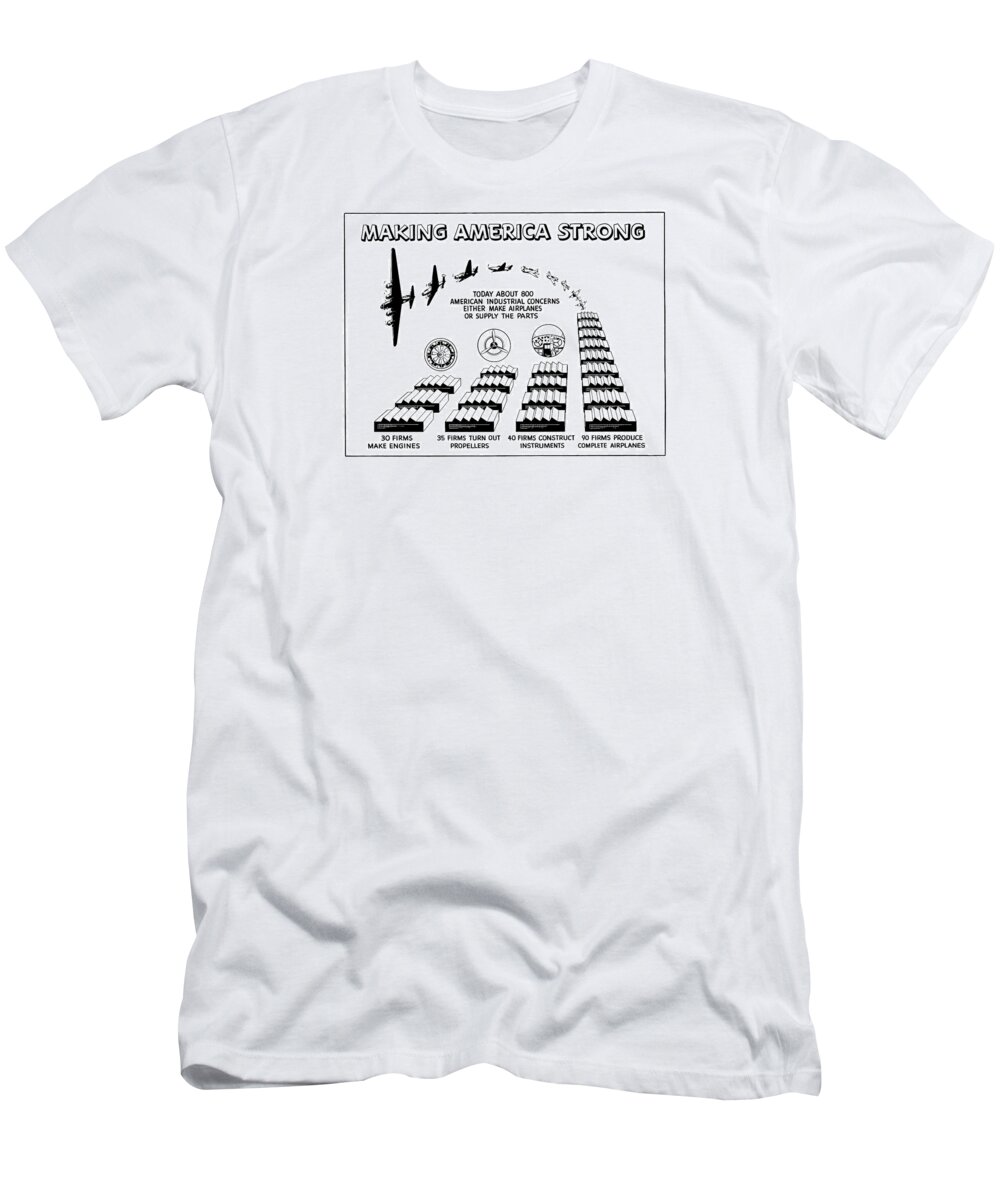 Airplanes T-Shirt featuring the digital art WW2 Airplane Supply Cartoon by War Is Hell Store