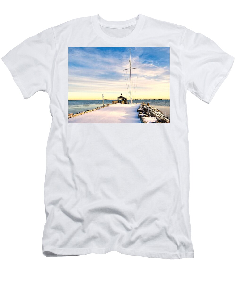 Plymouth Yacht Club T-Shirt featuring the photograph Yacht Club Launch Shack by Janice Drew