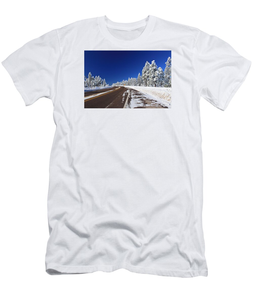 Snow T-Shirt featuring the photograph Yes its Arizona by Gary Kaylor