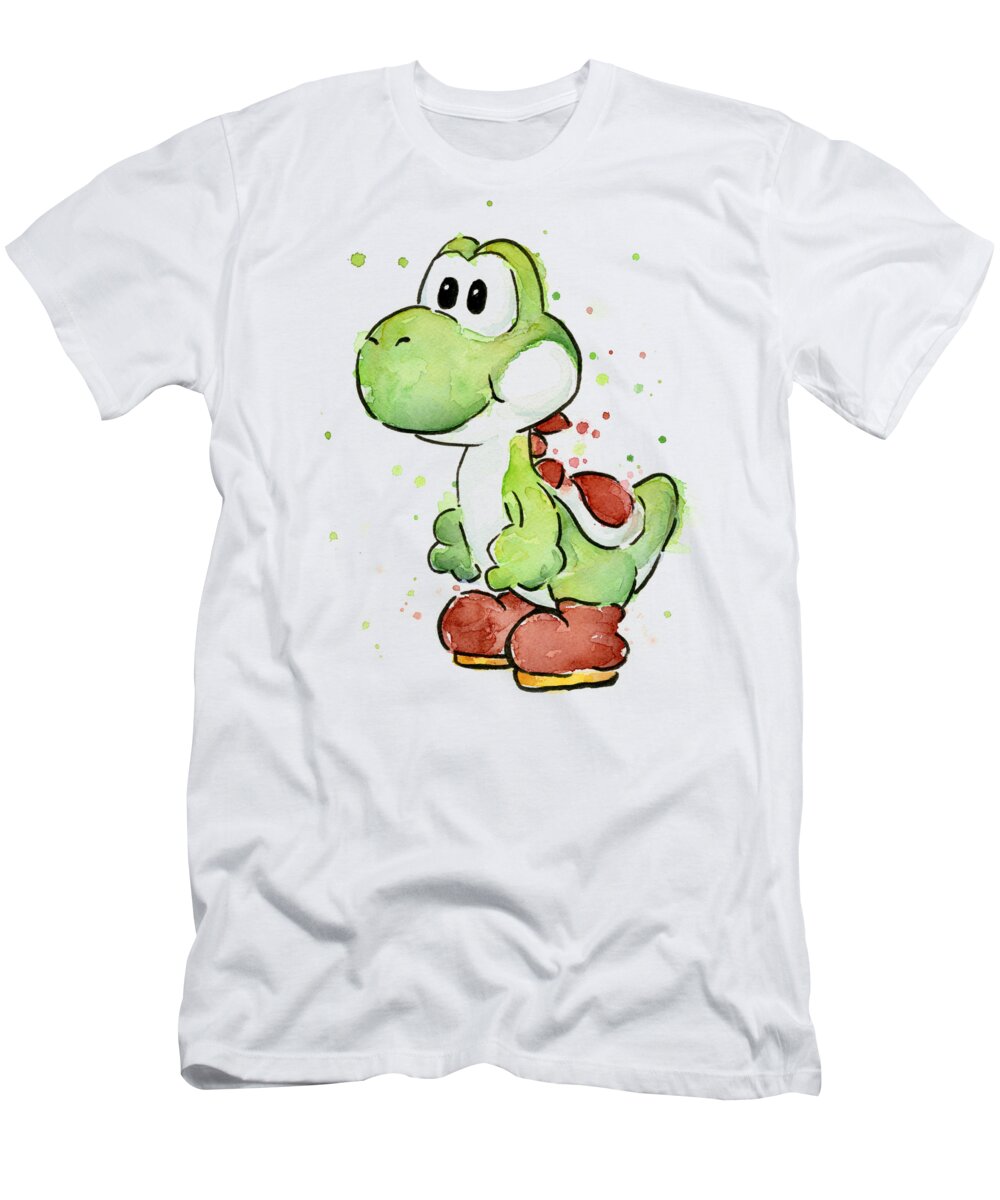 Watercolor T-Shirt featuring the painting Yoshi Watercolor by Olga Shvartsur