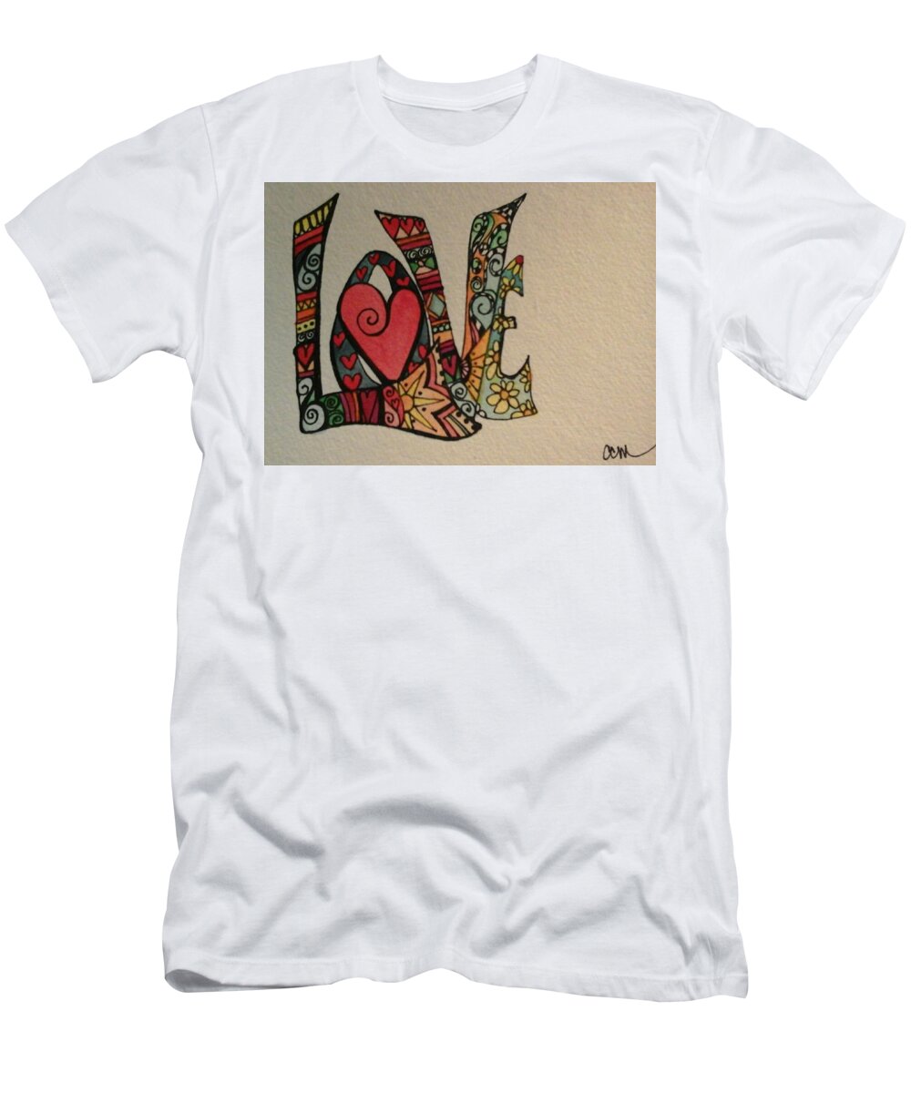Love T-Shirt featuring the painting Your big heart by Claudia Cole Meek