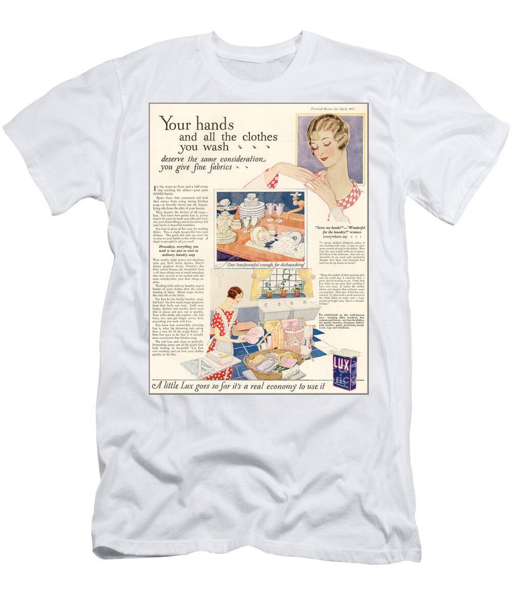 Ephemera T-Shirt featuring the digital art Your Hands Deserve Vintage Soap Ad by Anne Kitzman