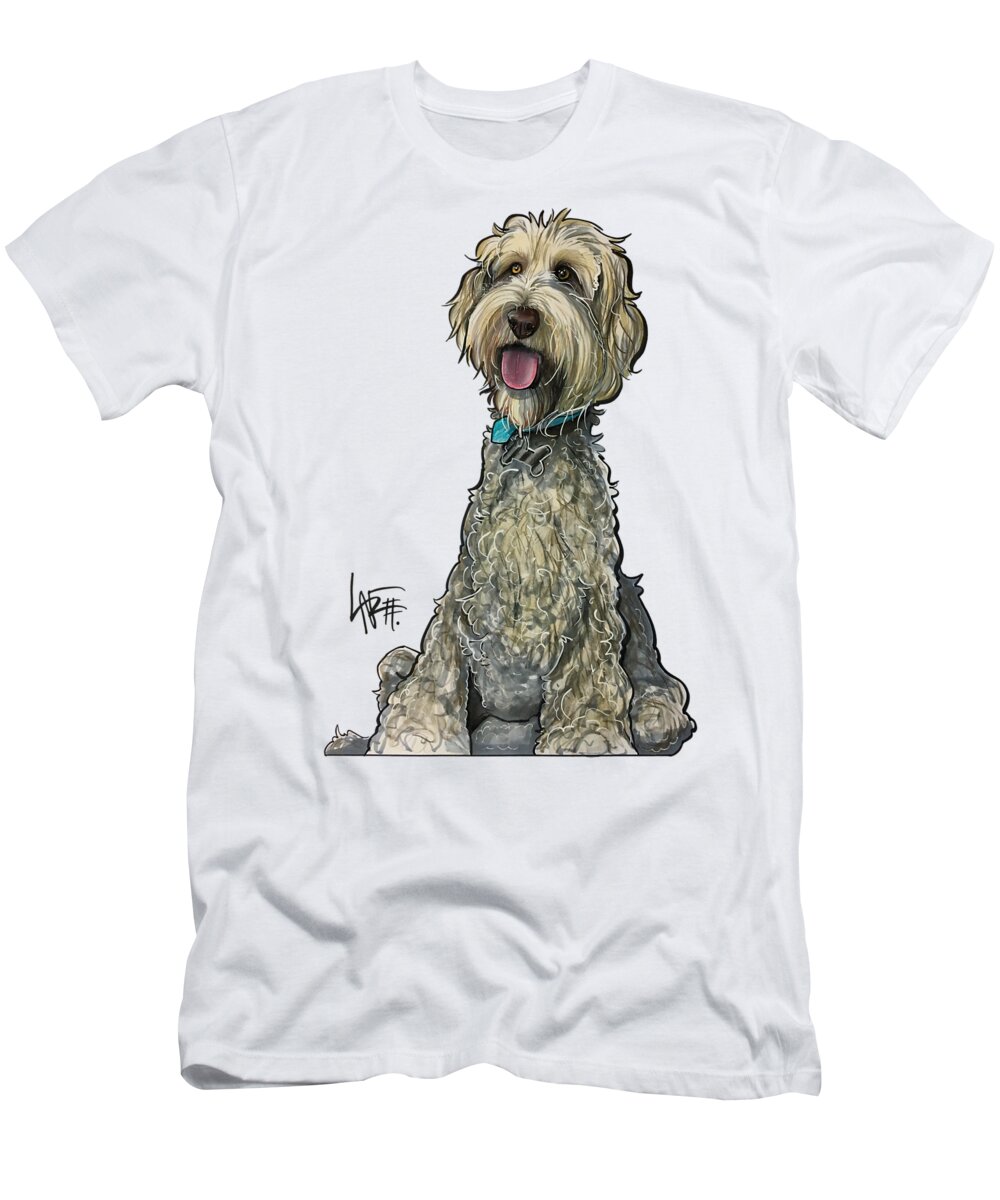 Labradoodle T-Shirt featuring the drawing Zwetsch 7-1513 by Canine Caricatures By John LaFree