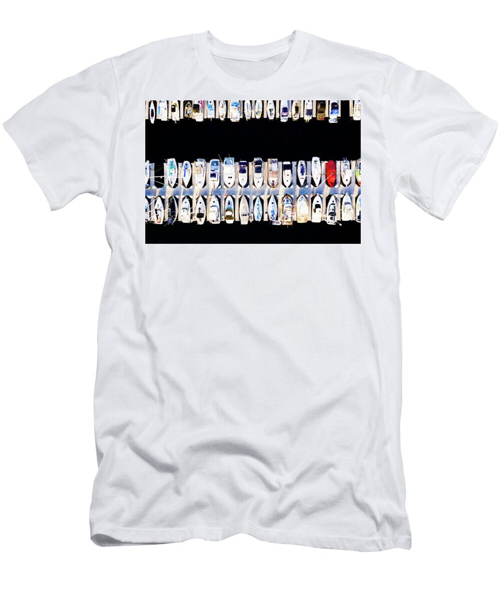 Steve Bunch T-Shirt featuring the photograph Boats in Redondo Beach Harbor #1 by Steve Bunch