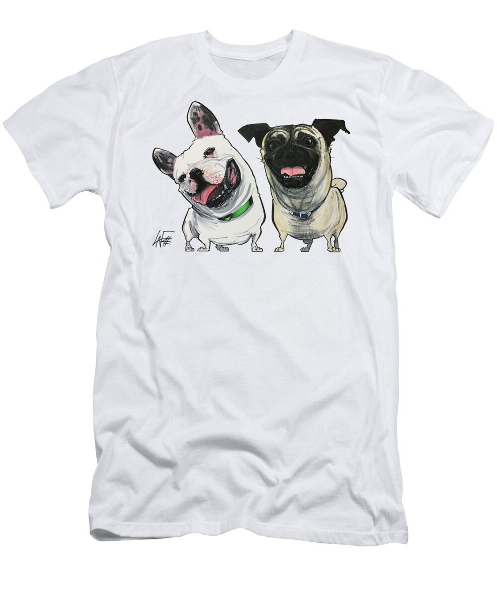 Cooze 4555 T-Shirt featuring the drawing Cooze 4555 by Canine Caricatures By John LaFree