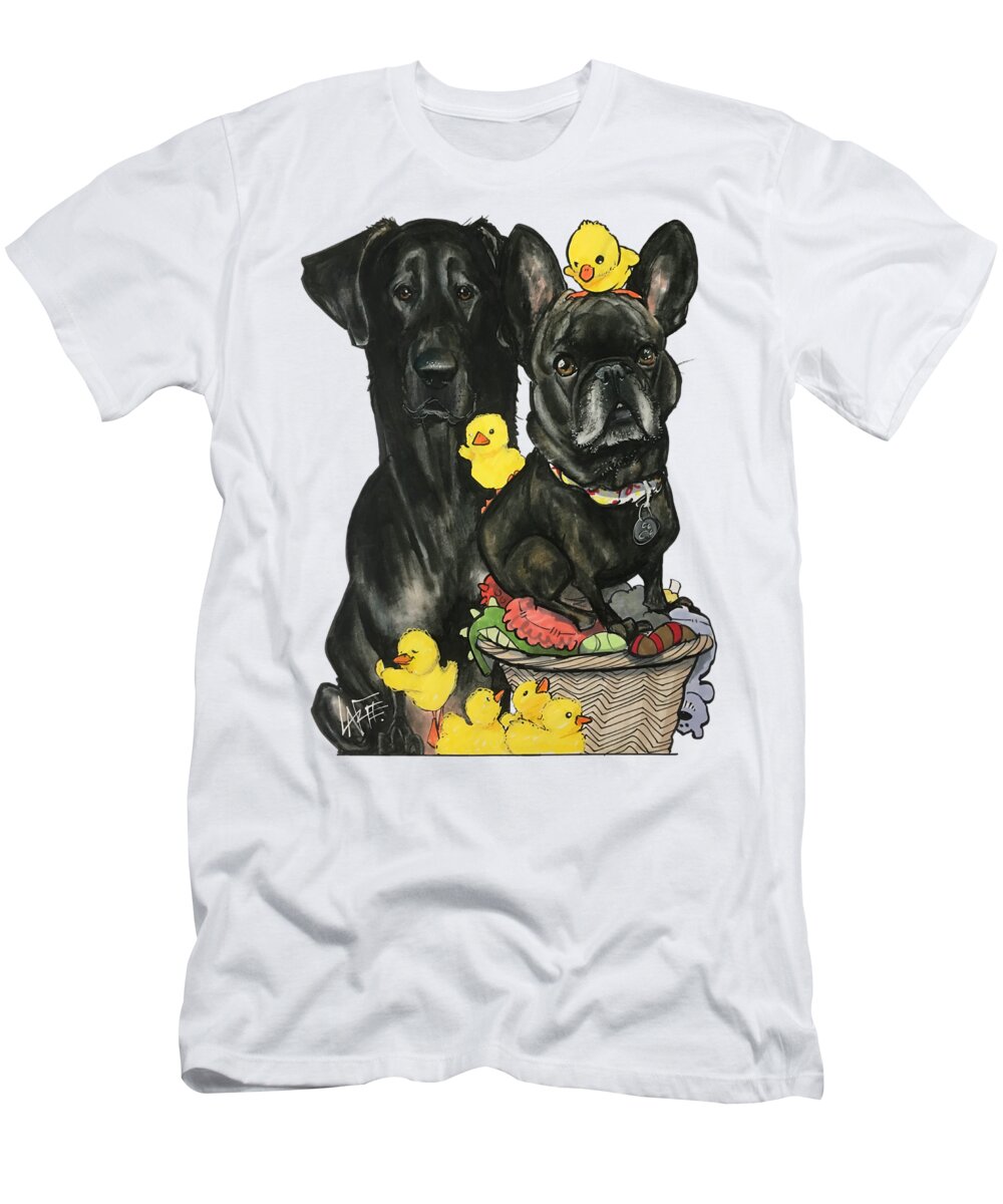 Davis 4079 T-Shirt featuring the drawing Davis 4079 by Canine Caricatures By John LaFree