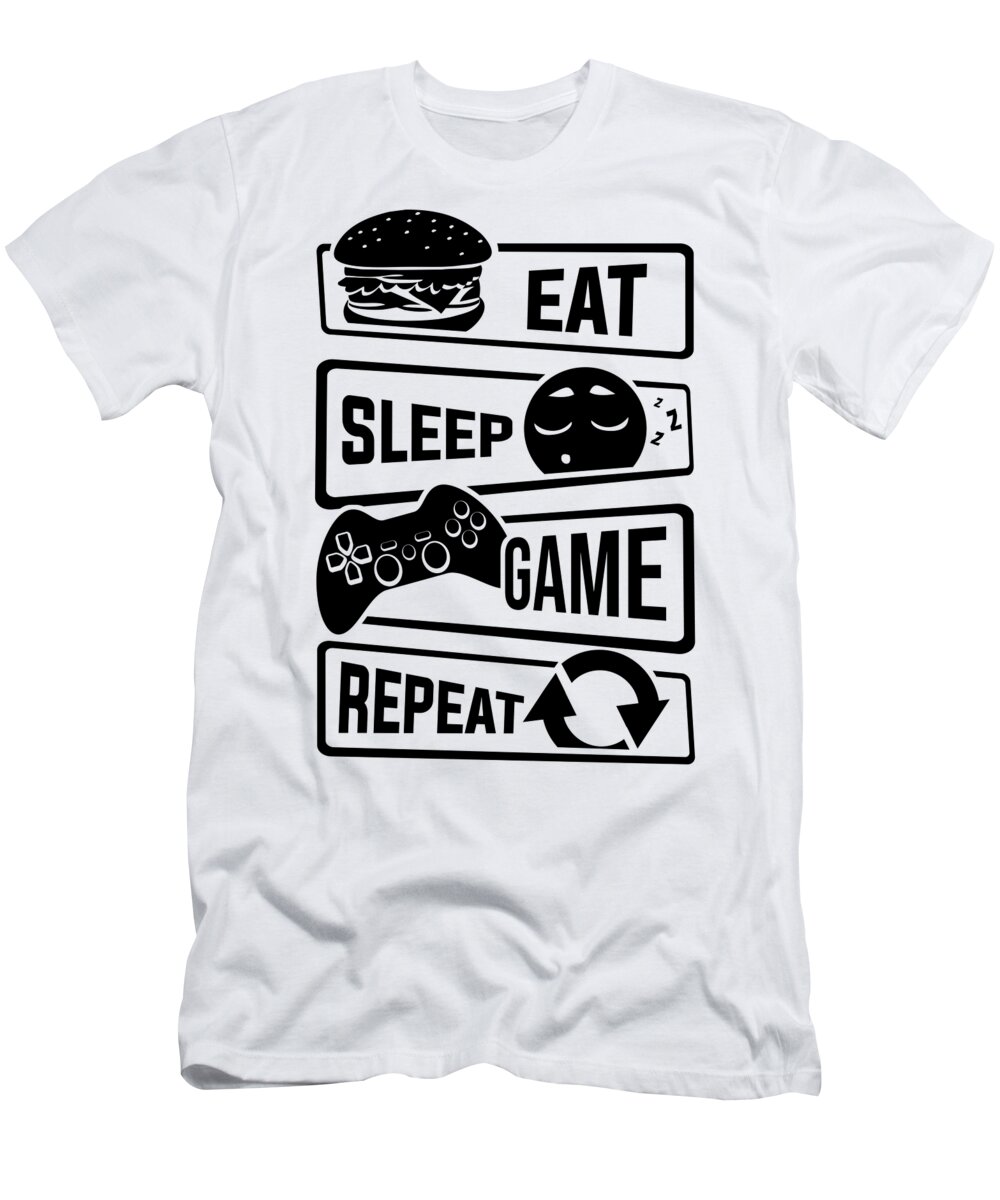 Sleep Game Eat Repeat Left Chest front image screen-printed Hoodie