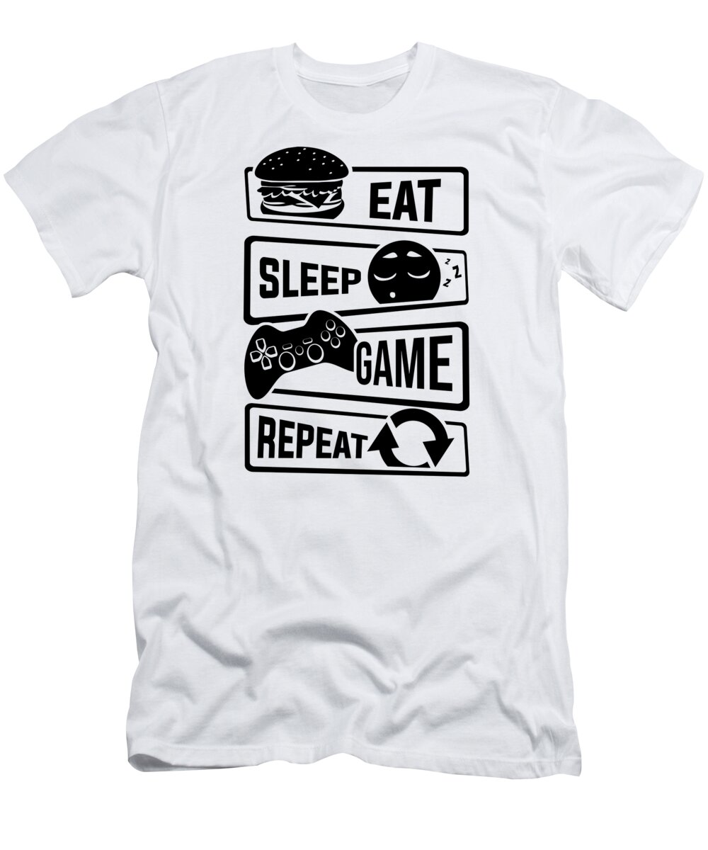 Eat Sleep Game Repeat Video Game Console Gaming T-Shirt by Mister Tee -  Pixels