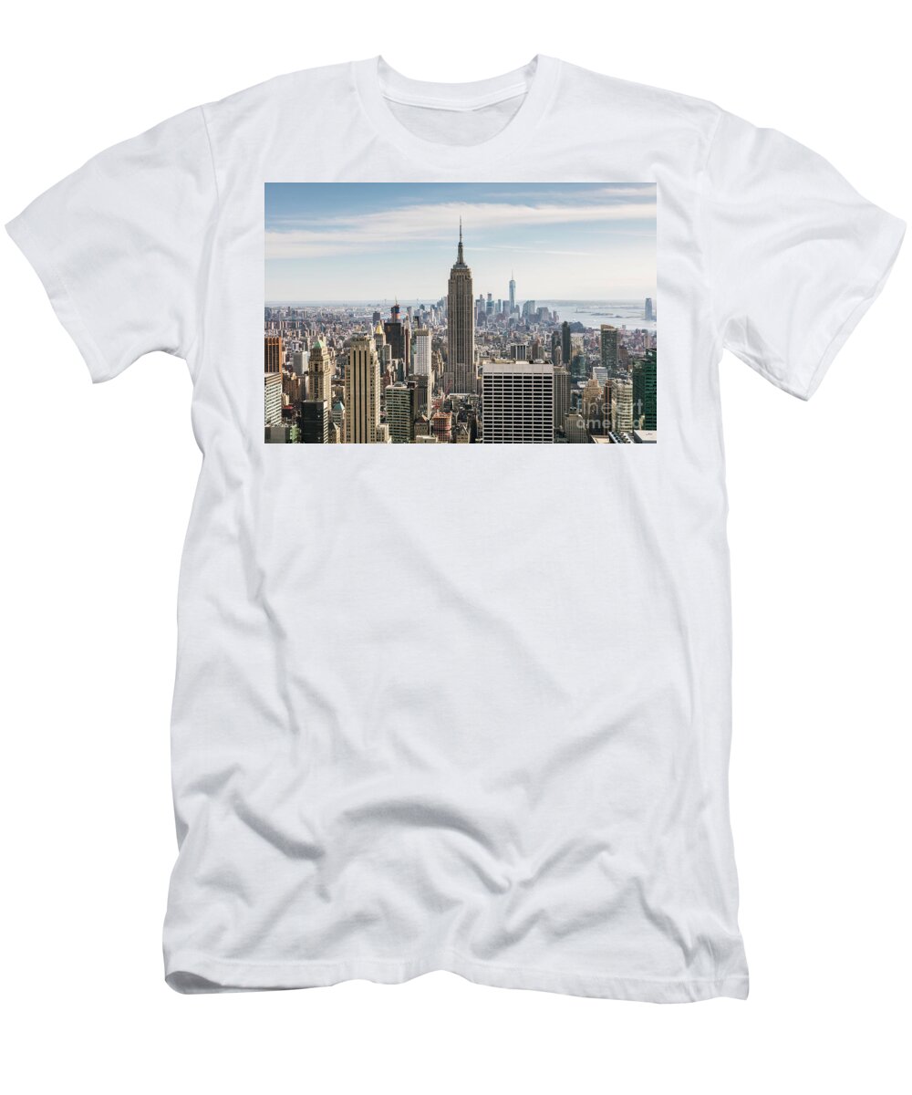 New York City T-Shirt featuring the photograph Empire State building and Manhattan skyline, New York city, USA #1 by Matteo Colombo