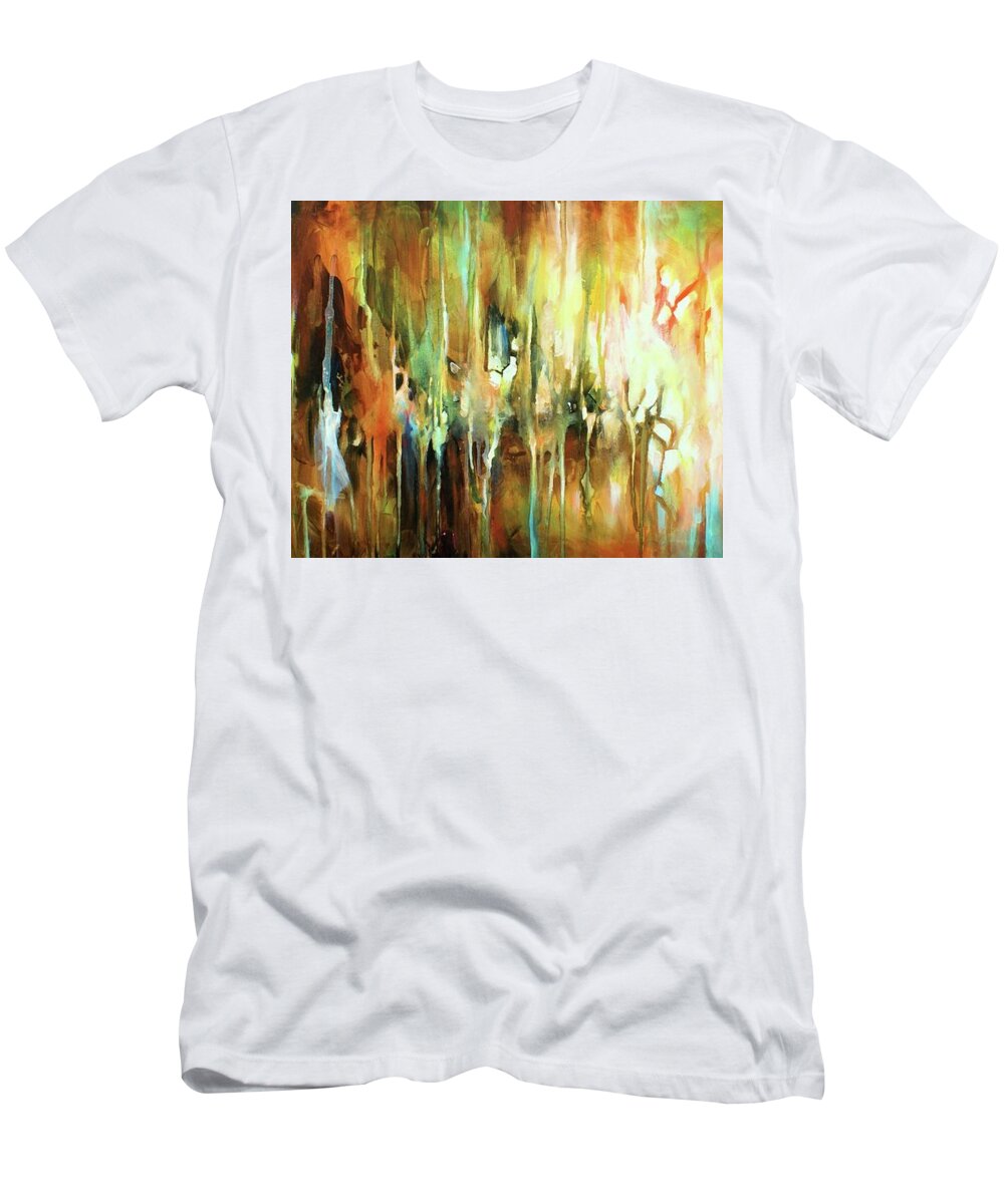 Abstract T-Shirt featuring the painting Gravity by Michael Lang