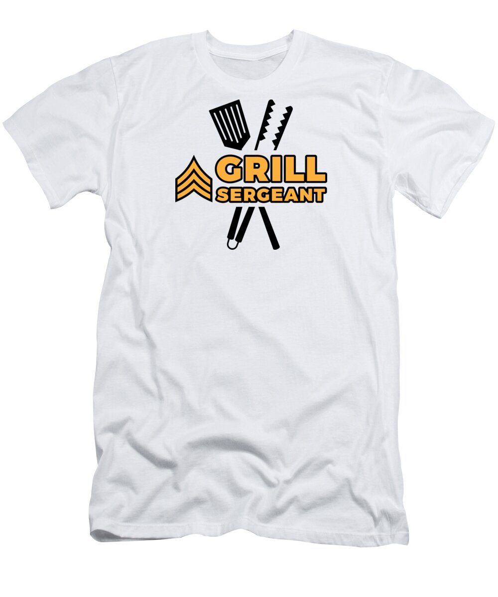 Summer T-Shirt featuring the digital art Grill Sergeant Barbecue BBQ Grilling Meat #1 by Mister Tee