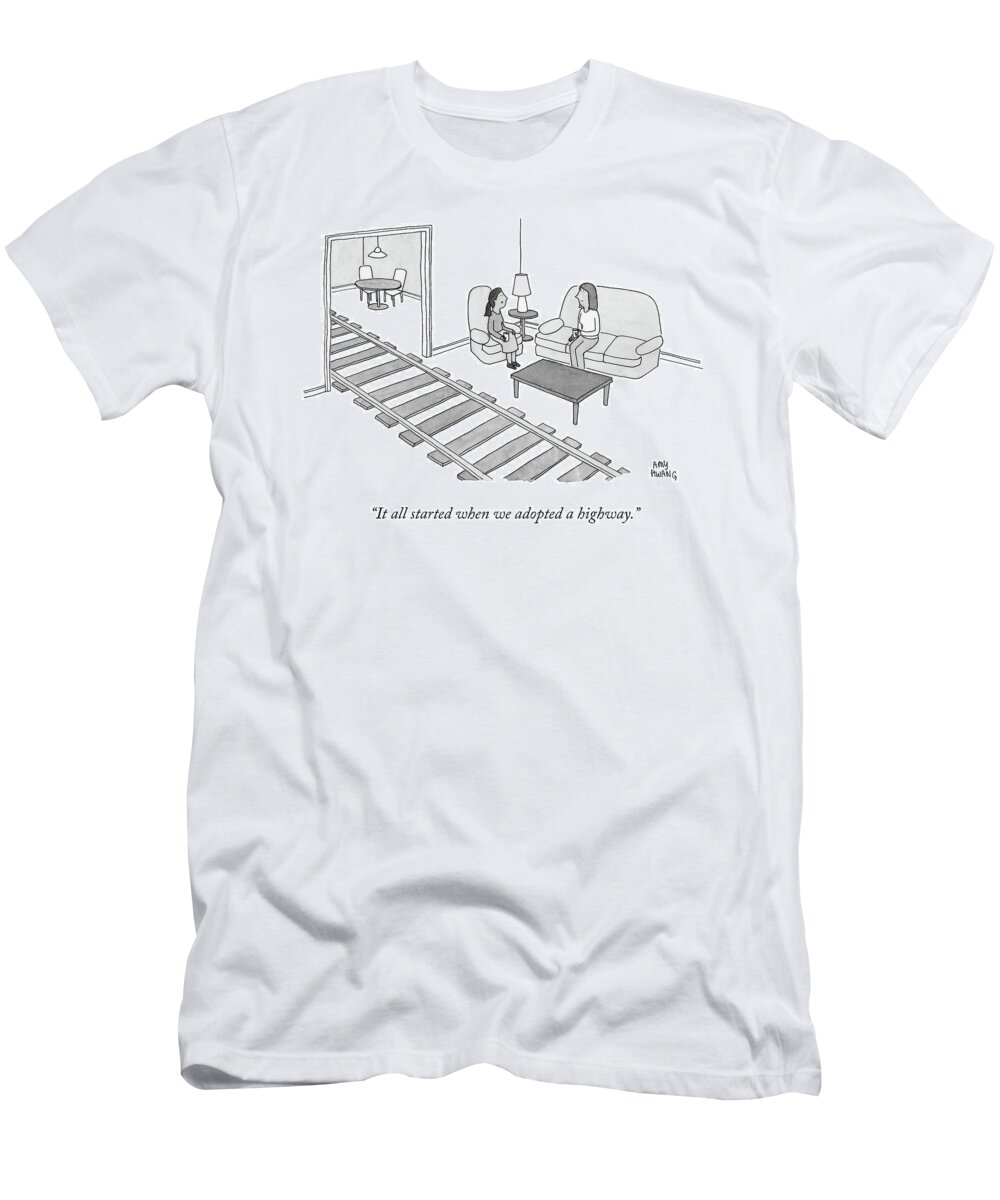 Cctk T-Shirt featuring the drawing It All Started When #1 by Amy Hwang