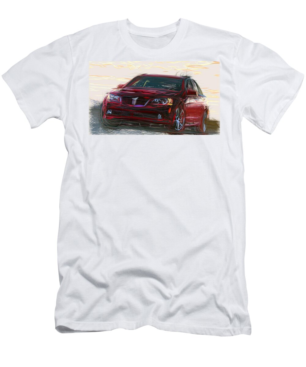 Pontiac T-Shirt featuring the digital art Pontiac G8 GT Draw #1 by CarsToon Concept