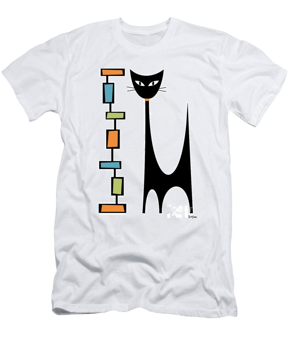 Atomic Cat T-Shirt featuring the digital art Rectangle Cat #3 by Donna Mibus