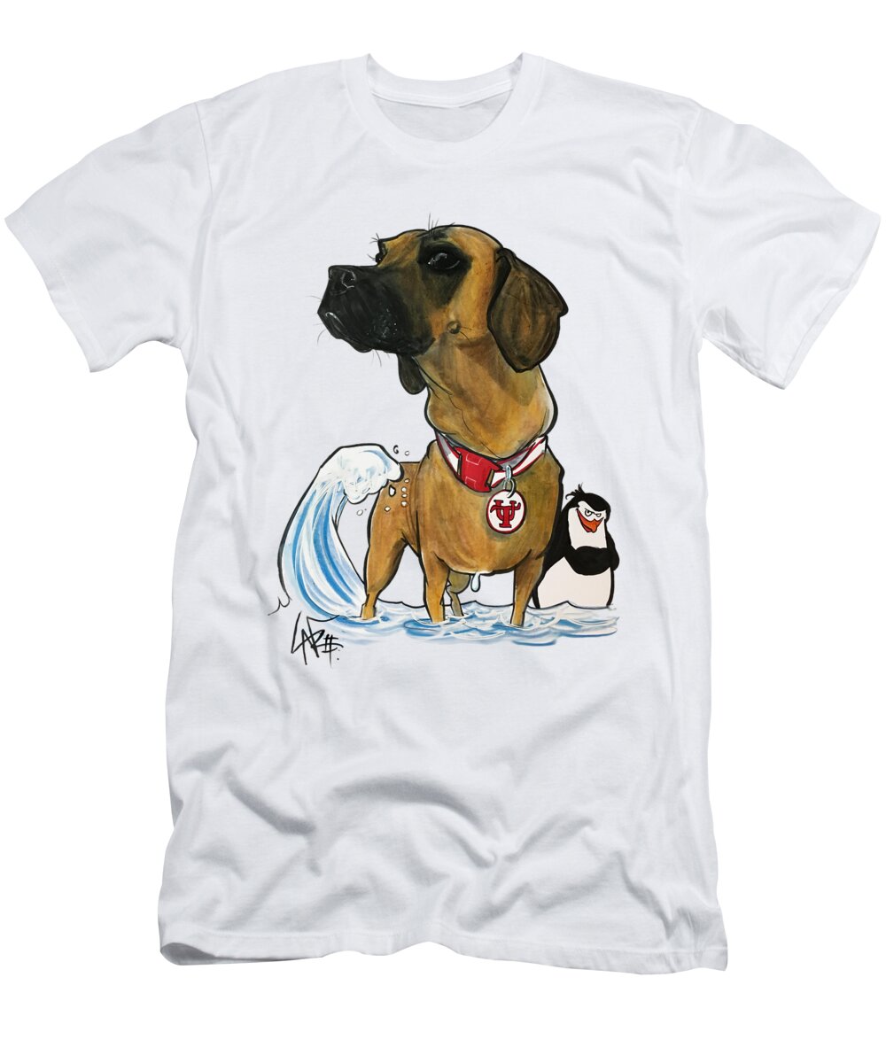 Salazar 4447 T-Shirt featuring the drawing Salazar 4447 by Canine Caricatures By John LaFree