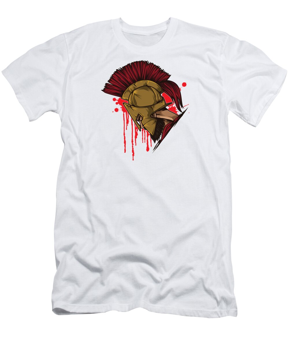 Spartan Warrior Sparta Head Fighter Spartiate T-Shirt by Mister Tee - Pixels