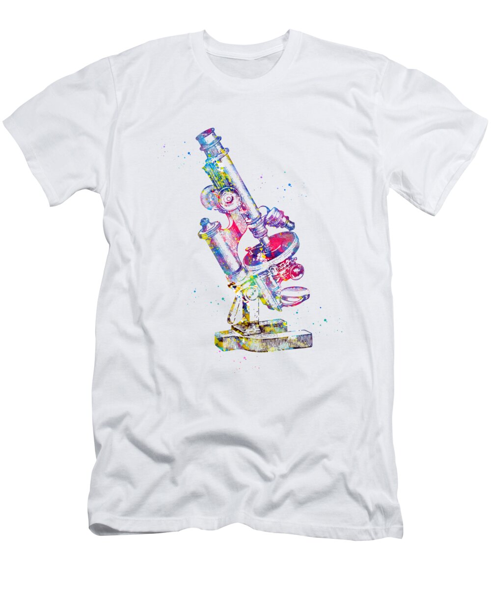 Vintage Compound Microscope T-Shirt featuring the digital art Vintage Compound Microscope #1 by Erzebet S