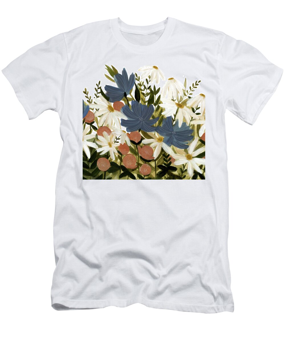 Botanical T-Shirt featuring the painting Wildflower Garden II #1 by Emma Scarvey