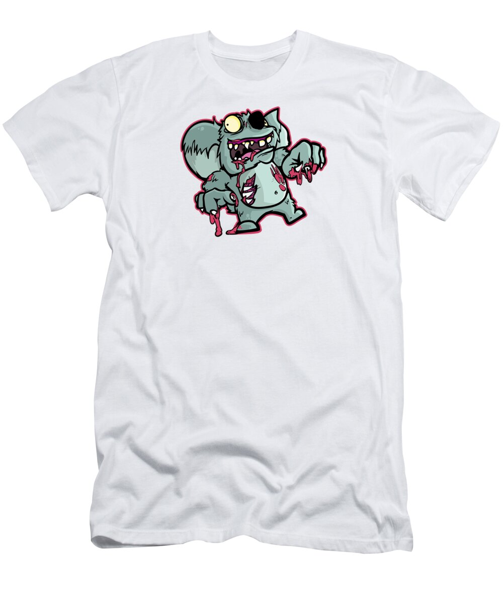 Animal T-Shirt featuring the digital art Zombie Koala Bear Illustration #2 by Mister Tee