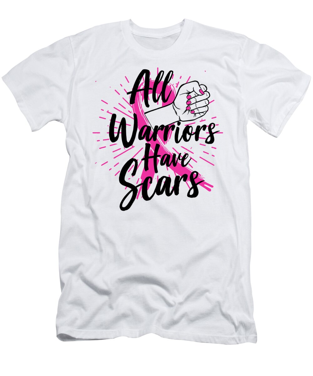 Breast-cancer T-Shirt featuring the digital art Breast Cancer Awareness Art For Warrior Women Light #12 by Nikita Goel