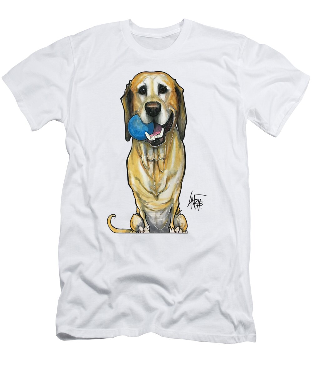 Davis 4498 T-Shirt featuring the drawing Davis 4498 by Canine Caricatures By John LaFree