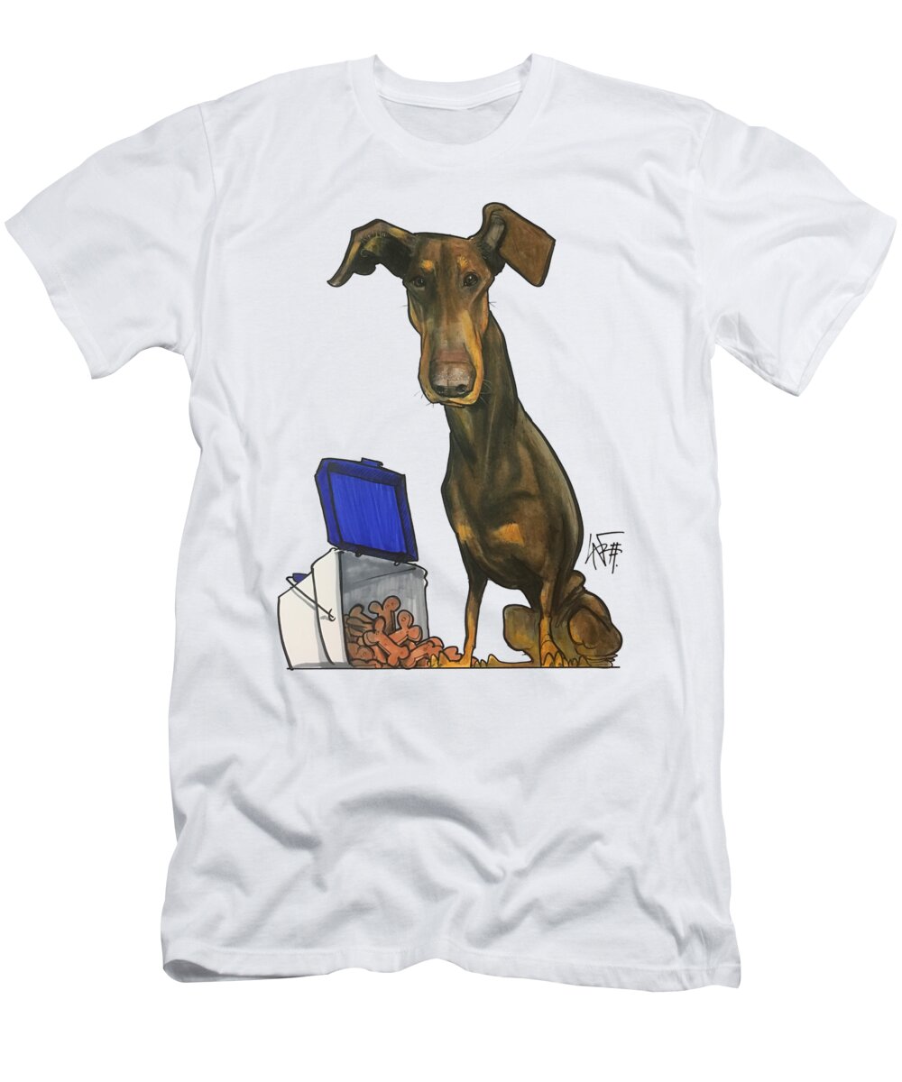 Lapp 4484 T-Shirt featuring the drawing Lapp 4484 by Canine Caricatures By John LaFree