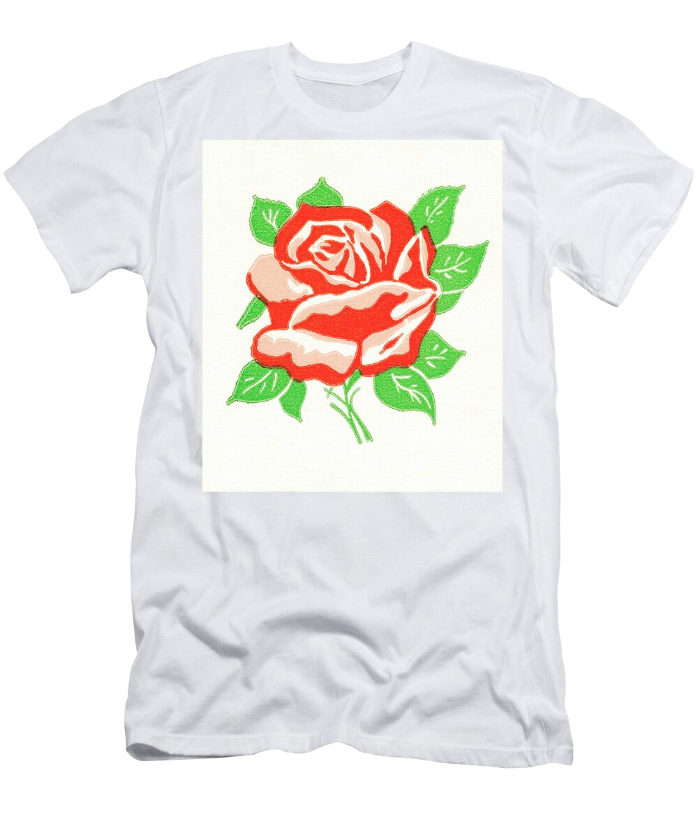 Bloom T-Shirt featuring the drawing Rose #2 by CSA Images