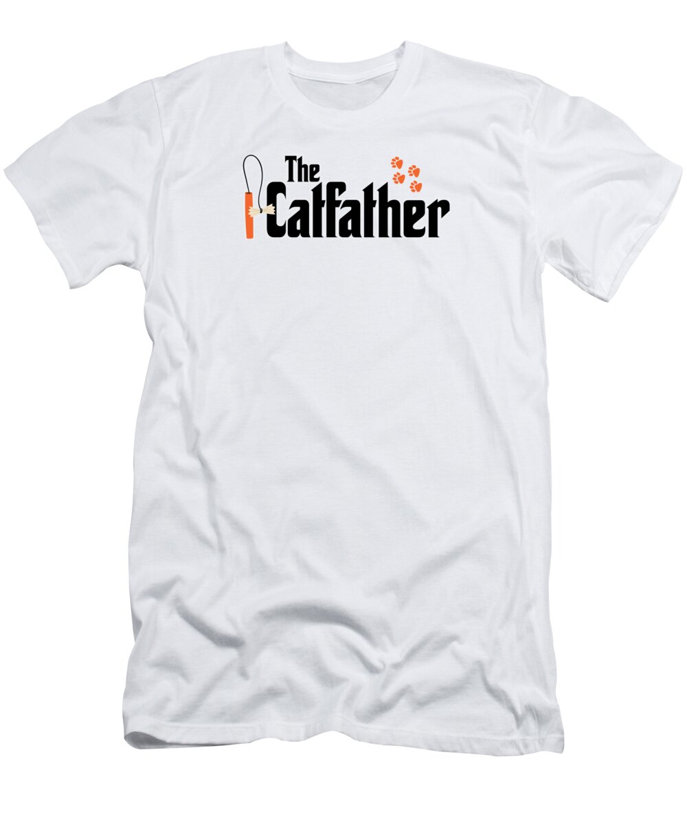 Cats T-Shirt featuring the digital art The Catfather Cat Father Pussycat Meow #2 by Mister Tee