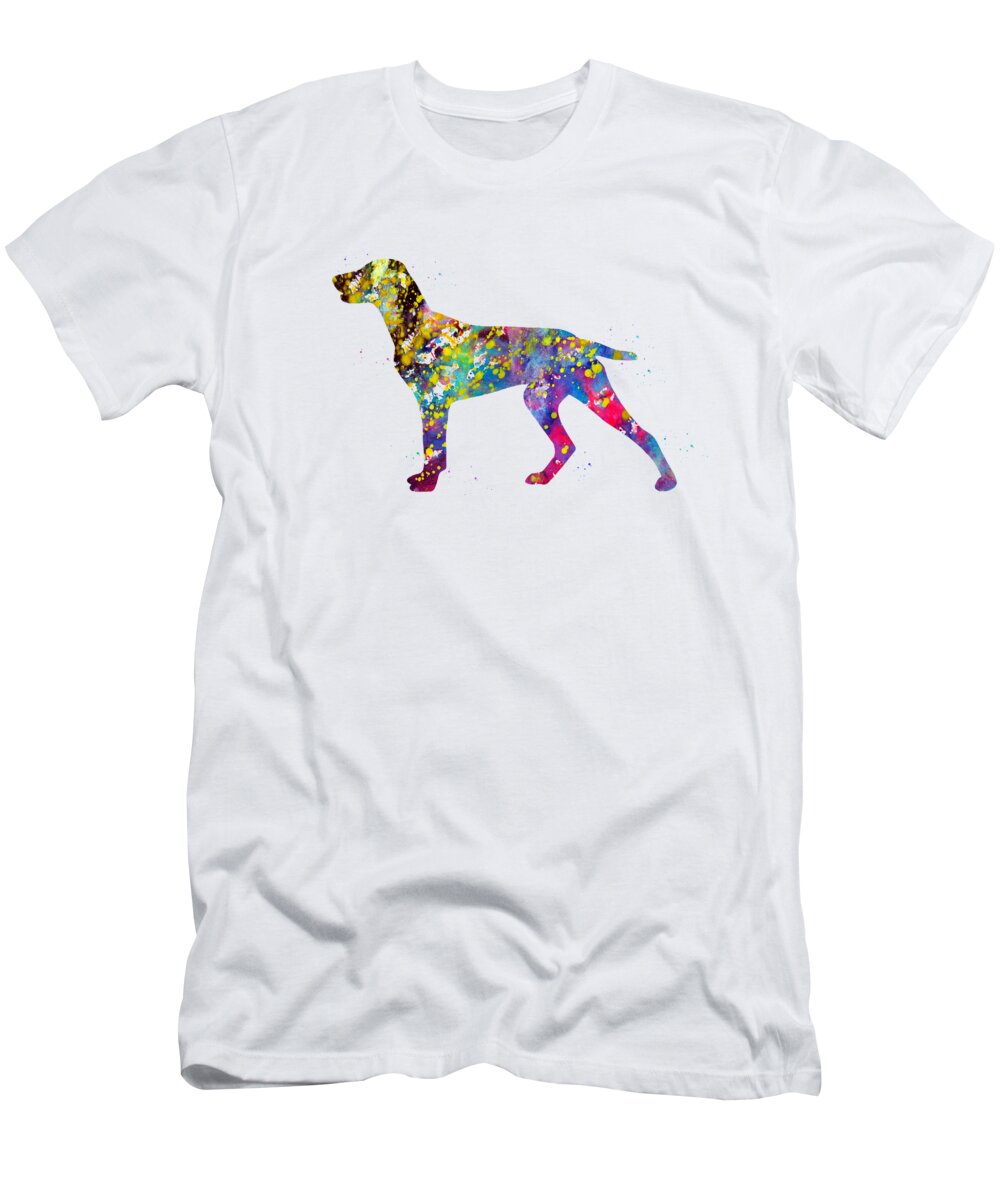 Weimaraner Dog T-Shirt featuring the digital art Weimaraner dog #2 by Erzebet S