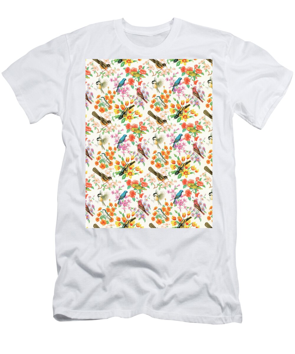 Animal T-Shirt featuring the drawing Bird pattern #3 by CSA Images