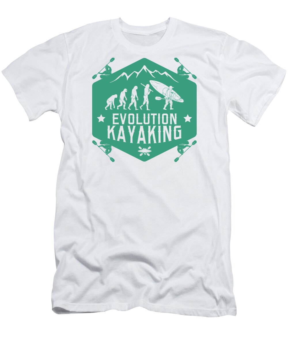 Kayak T-Shirt featuring the digital art Evolution Kayaking #3 by Mister Tee