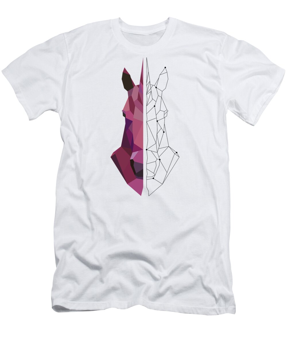 Mythical Creature T-Shirt featuring the digital art Geometric Unicorn #1 by Mister Tee