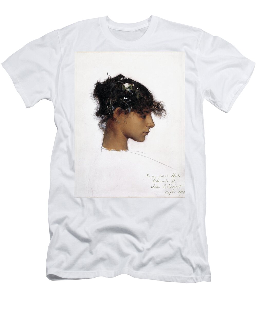 John Singer Sargent T-Shirt featuring the painting Rosina Ferrara, Head Of A Capri Girl by John Singer Sargent
