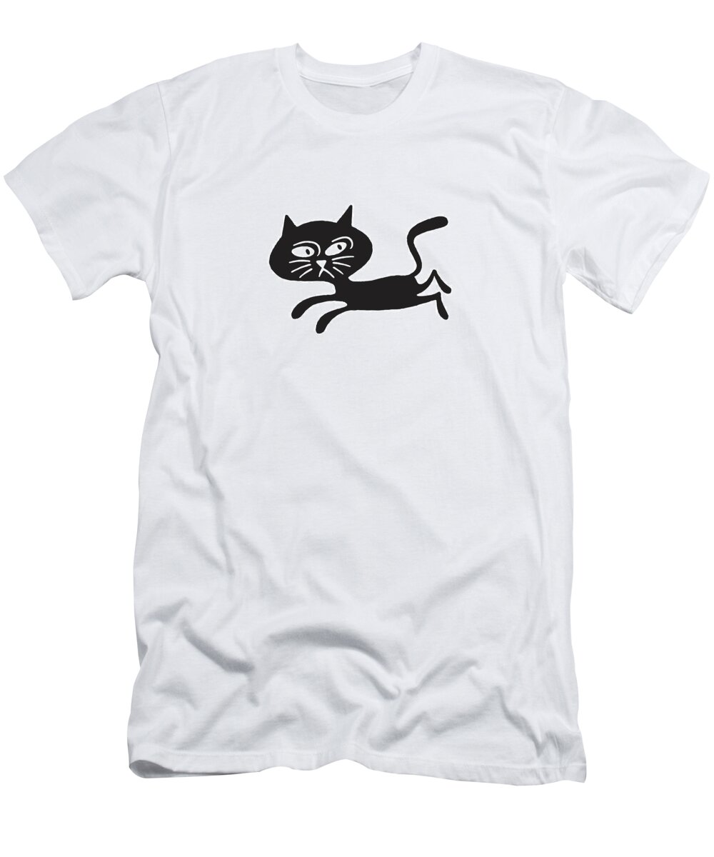 Animal T-Shirt featuring the drawing Scared Cat #3 by CSA Images