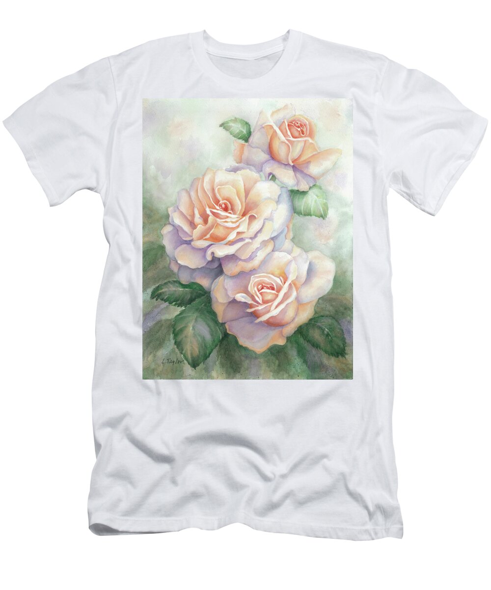 Roses T-Shirt featuring the painting 3 Sisters by Lori Taylor
