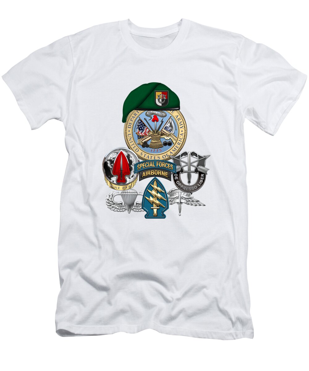  ‘u.s. Army Special Forces’ Collection By Serge Averbukh T-Shirt featuring the digital art 3rd Special Forces Group - Green Berets Special Edition by Serge Averbukh