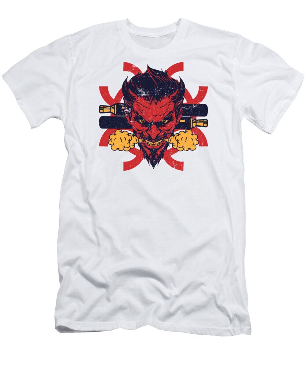 Vape T-Shirt featuring the digital art Cloud Chaser Vaping Devil #9 by Mister Tee