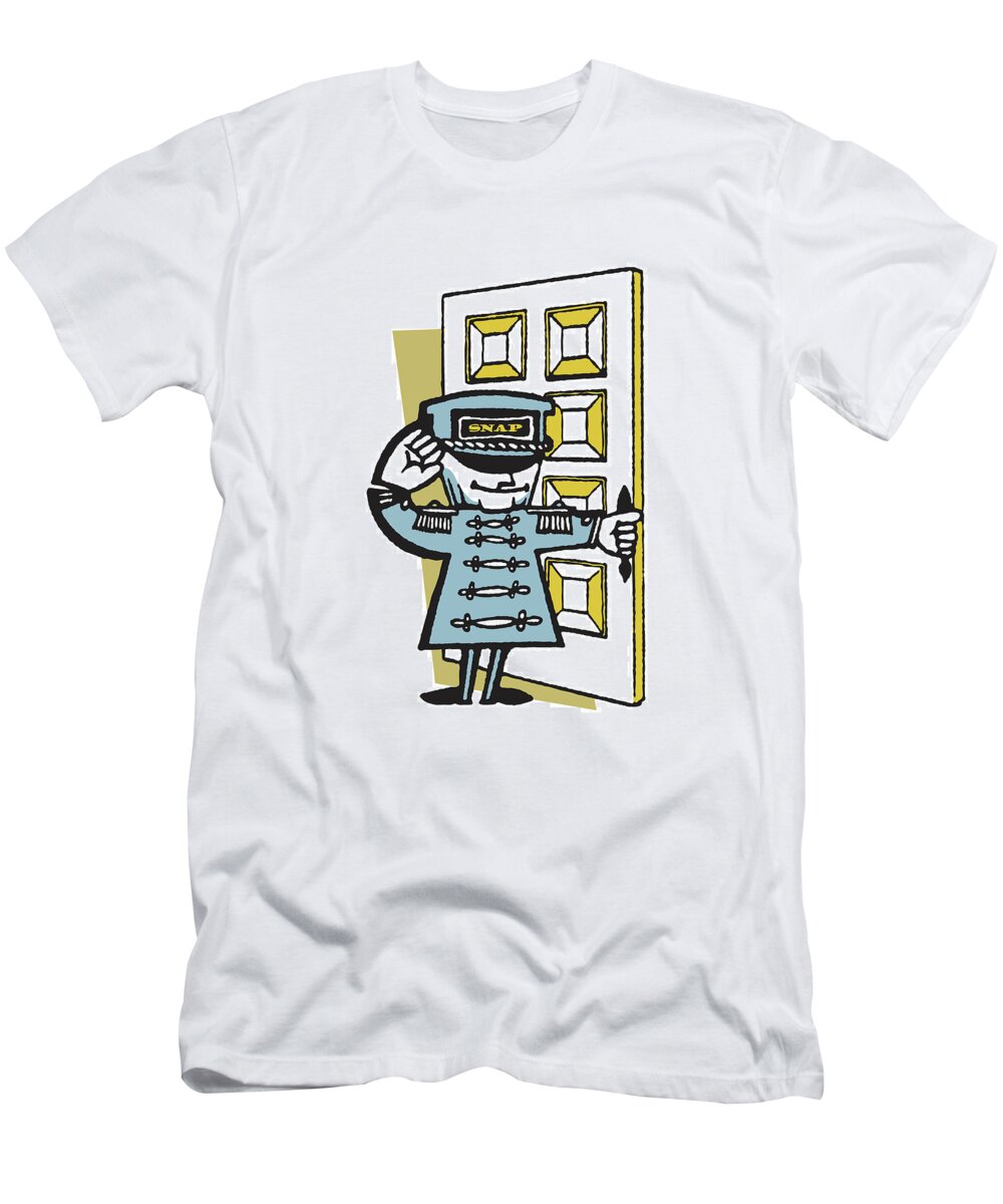 Accommodate T-Shirt featuring the drawing Doorman #4 by CSA Images