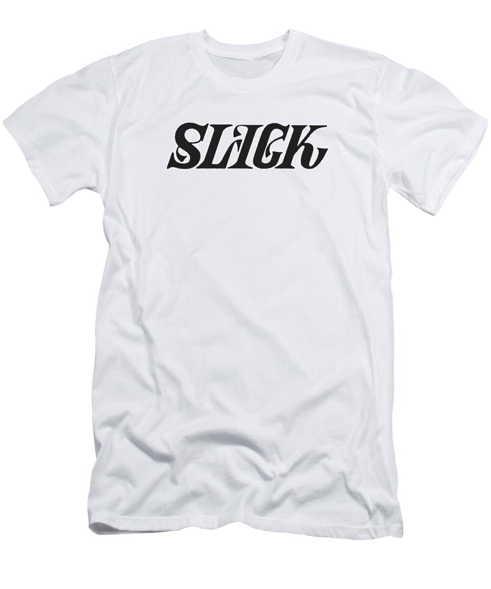 Black And White T-Shirt featuring the drawing Slick #4 by CSA Images