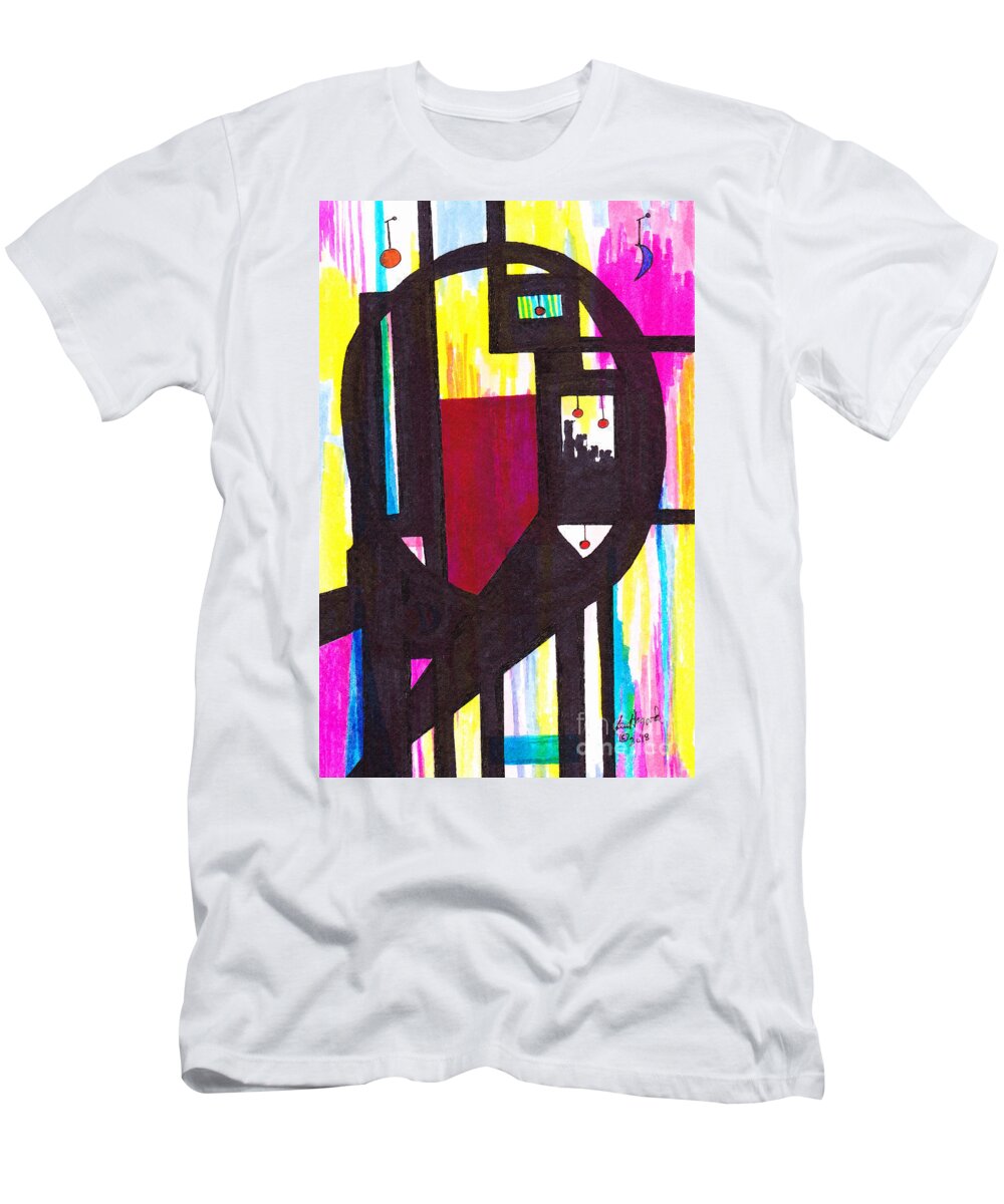 Abstract T-Shirt featuring the mixed media 46.AB.7 Abstract by Lew Hagood