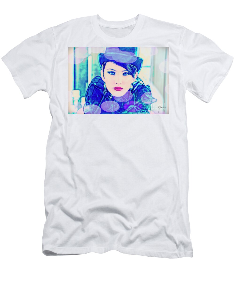 Attitude T-Shirt featuring the photograph 4979 Boudoir Lady Mistress TS2 by Amyn Nasser
