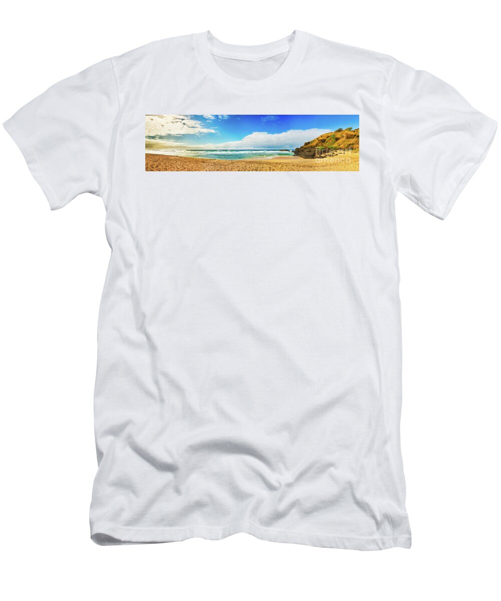 Beach T-Shirt featuring the photograph Beautiful Gris-Gris at sunrise. Panorama #5 by MotHaiBaPhoto Prints