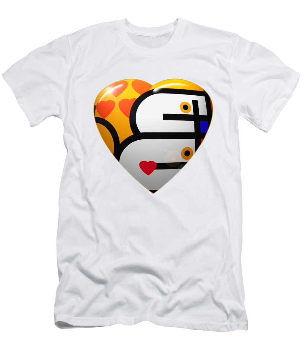 Heart T-Shirt featuring the digital art Love Heart #5 by Charles Stuart