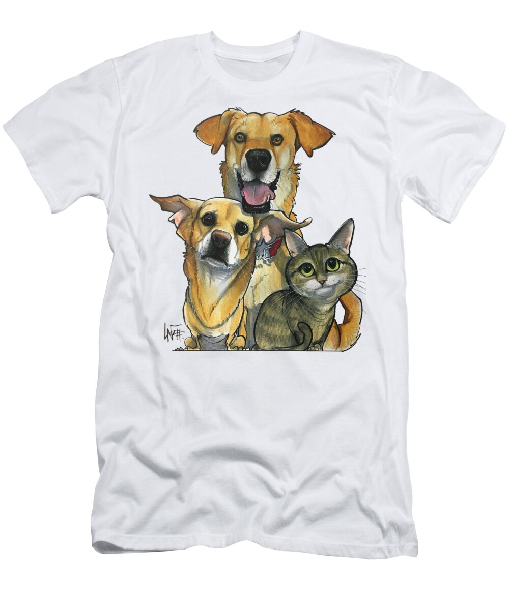 Kelleher T-Shirt featuring the drawing 5207 Kelleher by Canine Caricatures By John LaFree
