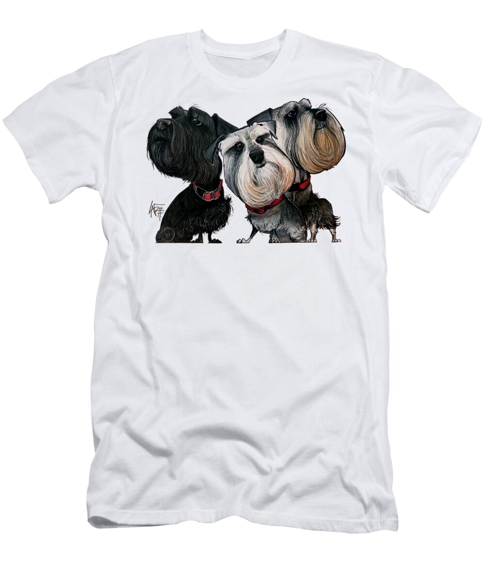 Rossi-anglin T-Shirt featuring the drawing 5310 Rossi-Anglin by Canine Caricatures By John LaFree