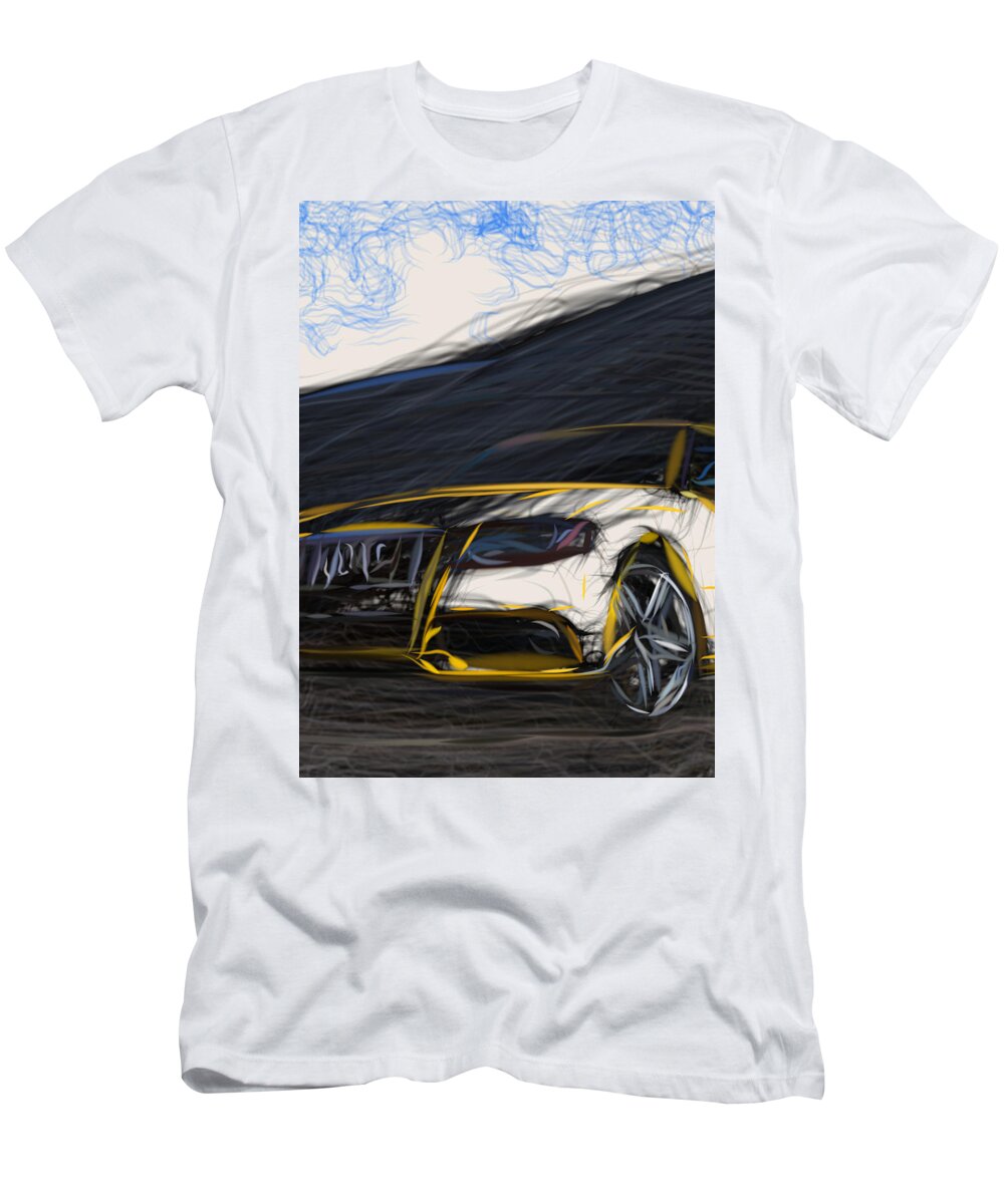 Wall Art Decor T-Shirt featuring the digital art Audi S4 Drawing #6 by CarsToon Concept