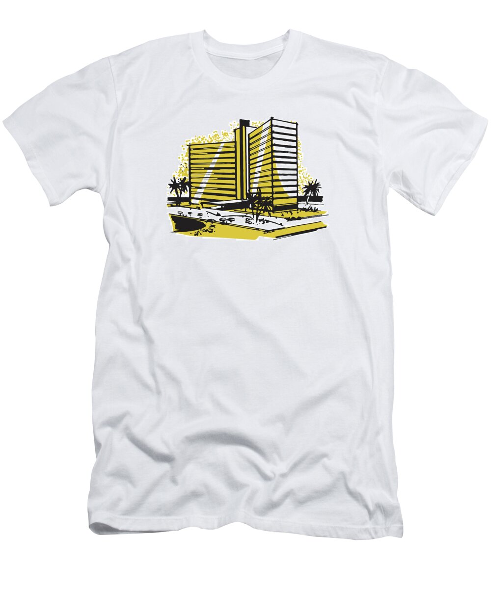 Accommodate T-Shirt featuring the drawing Hotel #7 by CSA Images