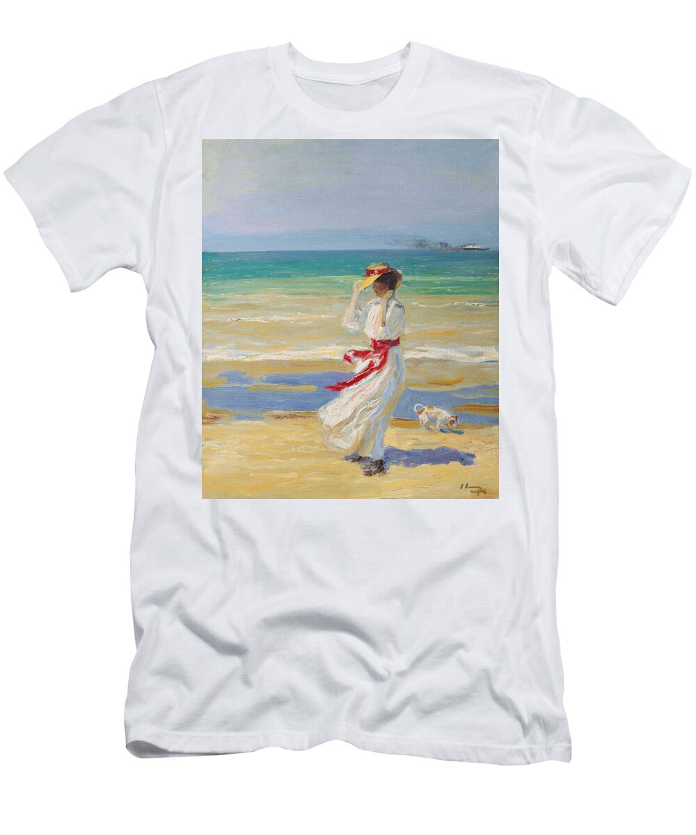 John Lavery T-Shirt featuring the painting A Windy Day by Sir John Lavery