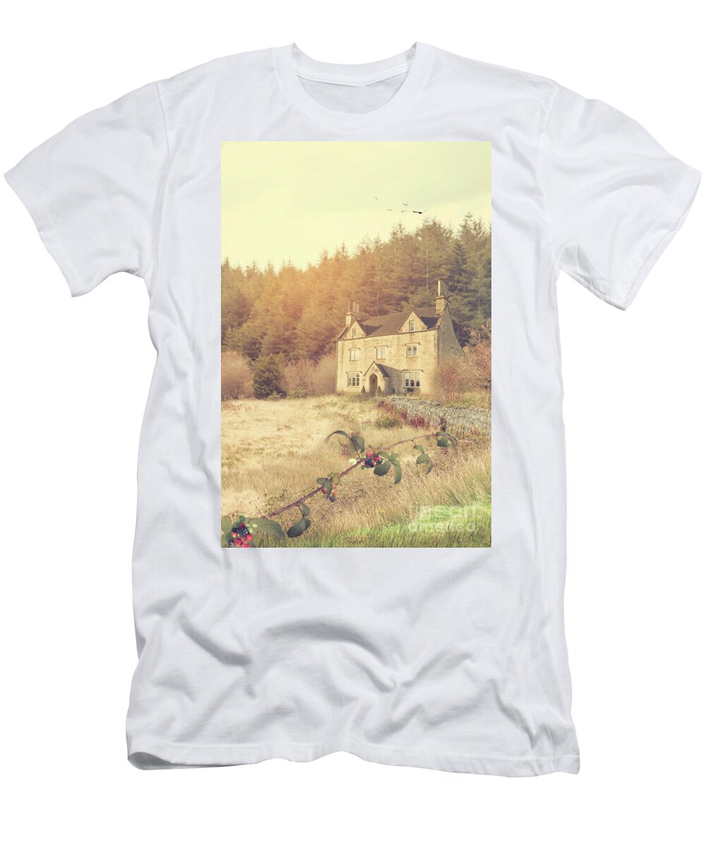 Autumn T-Shirt featuring the photograph An Old Fashioned Cottage In Autumn by Ethiriel Photography