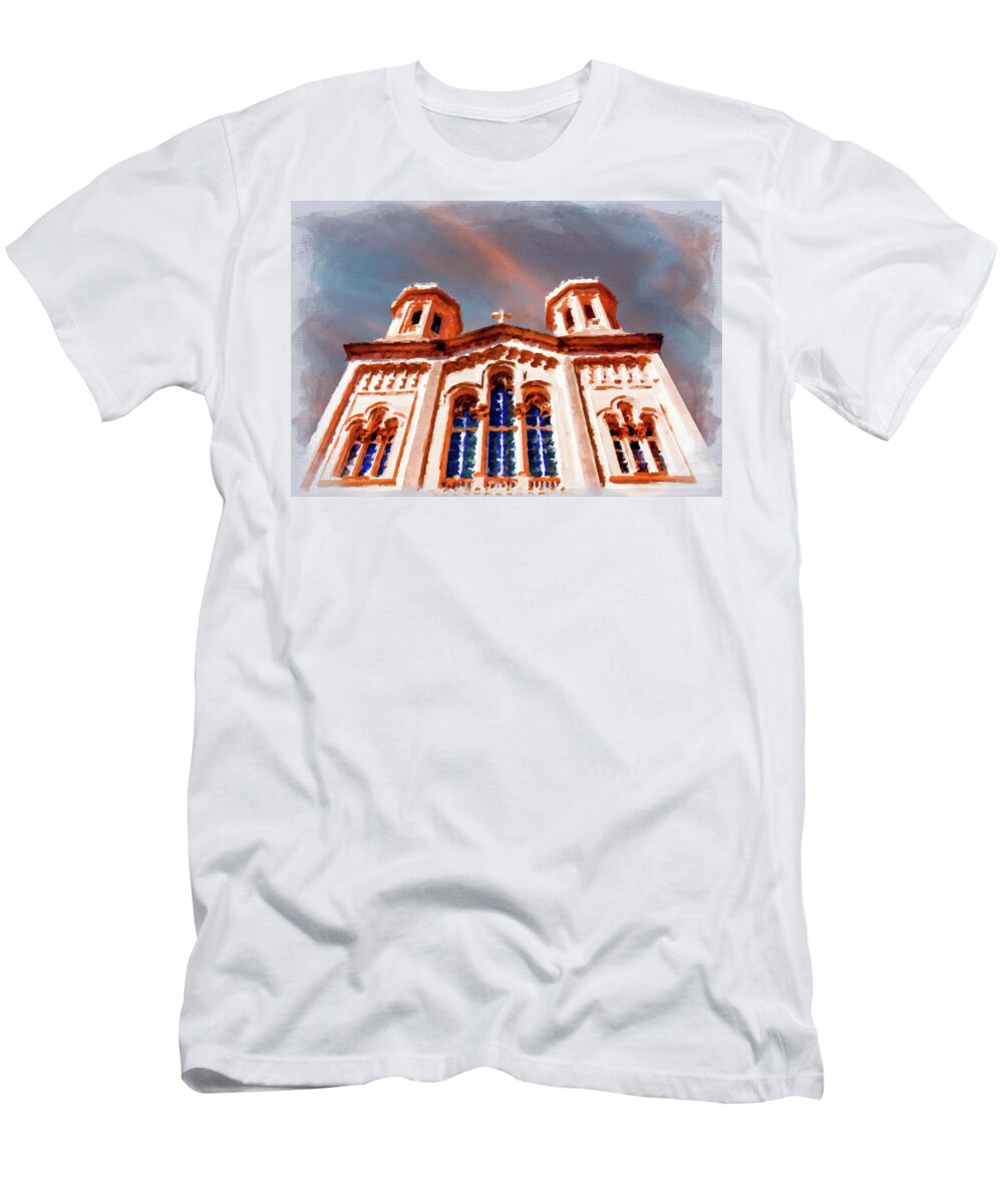 Ancient T-Shirt featuring the photograph Ancient Church in Old Dubrovnik by Darryl Brooks